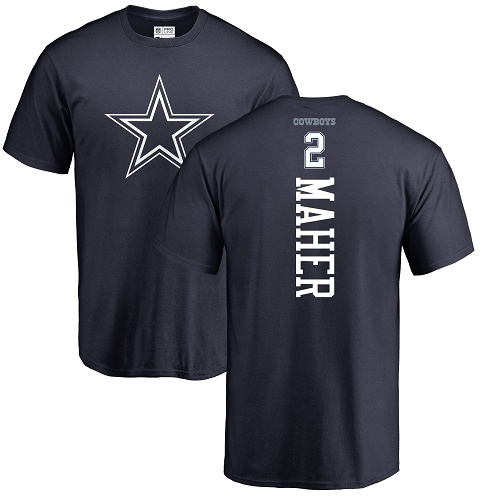 Men Dallas Cowboys Navy Blue Brett Maher Backer #2 Nike NFL T Shirt->nfl t-shirts->Sports Accessory
